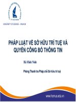 PHÁP LUẬT VỀ SỞ HỮU TRÍ TUỆ VÀ QUYỀN CÔNG BỐ THÔNG TIN