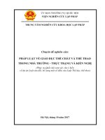 Pháp luật về giáo dục thể chất và thể thao trong nhà trường - Thực trạng và kiến nghị