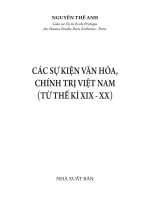 CÁC SỰ KIỆN VĂN HÓA, CHÍNH TRỊ VIỆT NAM (TỪ THẾ KỈ XIX - XX)