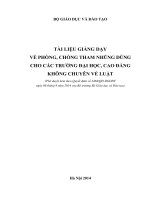 TÀI LIỆU GIẢNG DẠY VỀ PHÒNG, CHỐNG THAM NHŨNG DÙNG CHO CÁC TRƯỜNG ĐẠI HỌC, CAO ĐẲNG KHÔNG CHUYÊN VỀ LUẬT