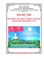 BÀI DỰ THI TÌM HIỂU GIÁ TRỊ VĂN HÓA–LỊCH SỬ ĐẢNG BỘ TỈNH ĐỒNG NAI