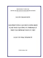 Giải pháp nâng cao chất lượng dịch vụ kế toán tại công ty TNHH đại lý thuế tài chính kế toán ưu việt 