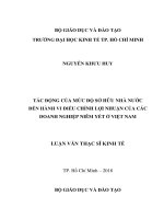 Tác động của mức độ sở hữu nhà nước đến hành vi điều chỉnh lợi nhuận của các doanh nghiệp niêm yết ở việt nam 