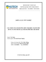 Các nhân tố ảnh hưởng đến thị hiếu người tiêu dùng về mỹ phẩm tại TP HCM 