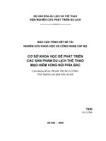 CƠ SỞ KHOA HỌC ĐỂ PHÁT TRIỂN CÁC SẢN PHẨM DU LỊCH THỂ THAO MẠO HIỂM VÙNG NÚI PHÍA BẮC