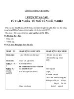 Giáo án Tiếng Việt 2 tuần 34 bài: Luyện từ và câu  Từ trái nghĩa. Mở rộng vốn từ: Từ ngữ chỉ nghề nghiệp