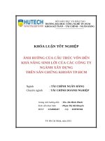 Ảnh hưởng của cấu trúc vốn đến khả năng sinh lời của các DN nhóm ngành xây dựng trên SCK TP  HCM 