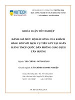 Đánh giá mức độ hài lòng đối với dịch vụ tiền gửi tại ngân hàng TMCP quốc dân   PGD tân hương  
