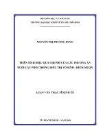 Phân tích hiệu quả chi phí của các phương án nuôi cấy phôi trong điều trị vô sinh   hiếm muộn 