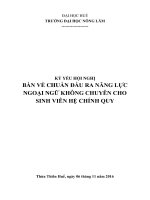 KỶ YẾU HỘI NGHỊ BÀN VỀ CHUẨN ĐẦU RA NĂNG LỰC NGOẠI NGỮ KHÔNG CHUYÊN CHO SINH VIÊN HỆ CHÍNH QUY