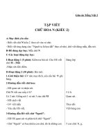 Giáo án Tiếng Việt 2 tuần 31 bài: Tập viết  Chữ hoa N (kiểu 2)