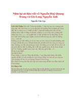 Nhìn lại sử liệu viết về Nguyễn Huệ Quang Trung và Gia Long Nguyễn Ánh