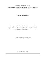 Biến động giá dầu và tỷ suất sinh lợi trên thị trường chứng khoán bằng chứng thực nghiệm tại việt nam 