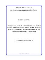 Tác động của sự tham gia vào dự toán ngân sách và kiến thức quản trị chi phí đến sự chia sẻ thông tin theo chiều dọc nhằm nâng cao kết quả công việc của các nhà quản trị doanh nghiệp tại việt nam 