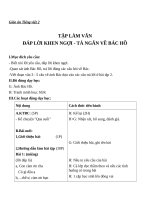 Giáo án Tiếng Việt 2 tuần 31 bài: Tập làm văn  Đáp lời khen ngợi, tả ngắn về Bác Hồ