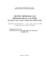 Chương trình kỹ thuật máy lạnh và điều hòa không khí hệ trung cấp năm 2022