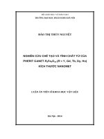 Nghiên cứu chế tạo và tính chất từ của pherit ganet r3fe5o12 (r = y, gd, tb, dy, ho) kích thước nanomet 