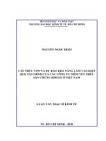 Cấu trúc vốn và dự báo khả năng lâm vào kiệt quệ tài chính của các công ty niêm yết trên sàn chứng khoán ở việt nam 