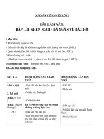 Giáo án Tiếng Việt 2 tuần 31 bài: Tập làm văn  Đáp lời khen ngợi, tả ngắn về Bác Hồ
