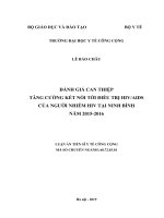 Đánh giá can thiệp tăng cường kết nối tới điều trị HIV-AIDS của người nhiễm HIV tại Ninh Bình năm 2015-2016
