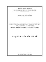 Ảnh hưởng của năng lực cạnh tranh đến kết quả hoạt động của doanh nghiệp trường hợp các khách sạn tại tỉnh lâm đồng 