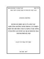 ĐÁNH GIÁ HIỆU QUẢ CỦA BÀI TẬP KHÍ CÔNG DƯỠNG SINH TRONG CẢI THIỆN MỘT SỐ CHỈ TIÊU CHẤT LƯỢNG CUỘC SỐNG Ở NGƯỜI CAO TUỔI TẠI QUẬN HOÀNG MAI THÀNH PHỐ HÀ NỘI