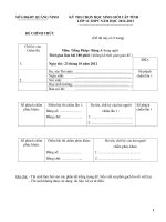 Đề và HD chấm thi HSG cấp TP môn tiếng pháp lớp 12