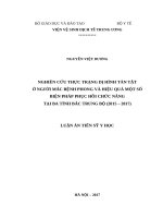 Nghiên cứu một số đặc điểm dịch tễ học viêm nhiễm đường sinh dục dưới ở phụ nữ nông thôn miền núi tỉnh thái nguyên và hiệu quả giải pháp can thiệp 
