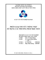 Phân loại tin tức tiếng việt sử dụng các phương pháp học máy