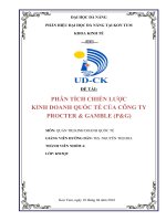 Phân tích chiến lược kinh doanh quốc tế của công ty procter and gamble (pg)