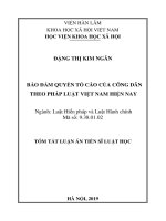 Bảo đảm quyền tố cáo của công dân theo pháp luật việt nam hiện nay tt 