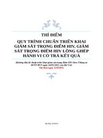THÍ ĐIỂM QUY TRÌNH CHUẨN TRIỂN KHAI GIÁM SÁT TRỌNG ĐIỂM HIV, GIÁM SÁT TRỌNG ĐIỂM HIV LỒNG GHÉP HÀNH VI CÓ TRẢ KẾT QUẢ