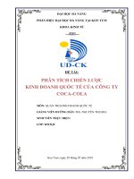 Phân tích chiến lược kinh doanh quốc tế của công ty coca cola