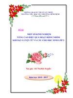 Đề tài: MỘT SỐ KINH NGHIỆM NÂNG CAO HIỆU QUẢ HOẠT ĐỘNG NHÓM KHI DẠY LUYỆN TỪ VÀ CÂU CHO HỌC SINH LỚP 5
