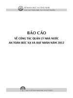 BÁO CÁO VỀ CÔNG TÁC QUẢN LÝ NHÀ NƯỚC AN TOÀN BỨC XẠ VÀ HẠT NHÂN NĂM 2012