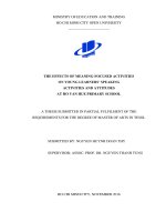 The effects of meaning activities on young learners speaking activities and attitudes at ho van hue primary school  a thesis submitted in partial fulfillment of the requirements for the degree of master of arts in TESOL 