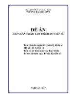 ĐỀ ÁN MỞ NGÀNH ĐÀO TẠO TRÌNH ĐỘ TIẾN SĨ