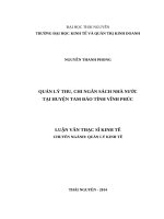 Quản lý thu, chi ngân sách nhà nước tại huyện tam đảo tỉnh vĩnh phúc 