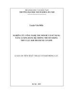Nghiên cứu công nghệ thu hồi để tái sử dụng năng lượng bằng hệ thống truyền động thủy lực khi phanh xe cơ giới