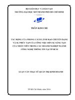 Tác động của phong cách lãnh đạo chuyển dạng và sự phức tạp của công việc đến sự sáng tạo của nhân viên trong các doanh nghiệp ngành công nghệ thông tin tại thành phố hồ chí minh 