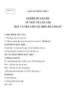 Giáo án Tiếng Việt 2 tuần 29 bài: Luyện từ và câu  Mở rộng vốn từ: Từ ngữ về cây cối, đặt và trả lời câu hỏi Để làm gì?