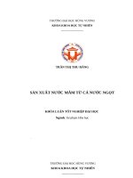 SẢN XUẤT NƯỚC MẮM TỪ CÁ NƯỚC NGỌT