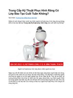 Trung cấp kỹ thuật phục hình răng có lớp đào tạo cuối tuần không