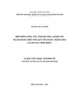 Đổi mới công tác thanh tra, giám sát ngân hàng đối với quỹ tín dụng nhân dân cơ sở tại vĩnh phúc 