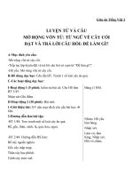 Giáo án Tiếng Việt 2 tuần 29 bài: Luyện từ và câu  Mở rộng vốn từ: Từ ngữ về cây cối, đặt và trả lời câu hỏi Để làm gì?