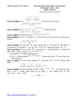 HSG TOÁN 9 lập THẠCH 2018  2019 
