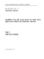 Nghiên cứu đề xuất đầu tư nhà máy điện mặt trời tại tỉnh Sóc Trăng