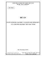 ĐỀ ÁN TUYỂN SINH BẬC ĐẠI HỌC, CAO ĐẲNG HỆ CHÍNH QUY CỦA TRƯỜNG ĐẠI HỌC TDTT BẮC NINH