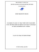 Tác động của đầu tư trực tiếp nước ngoài đến tăng trưởng kinh tế trong ngắn hạn và dài hạn sử dụng mô hình VECM 