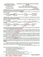 Đề thi KSCL ôn thi THPT quốc gia năm 2019 môn Tiếng Anh